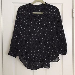 Madewell sheer polka dot blouse